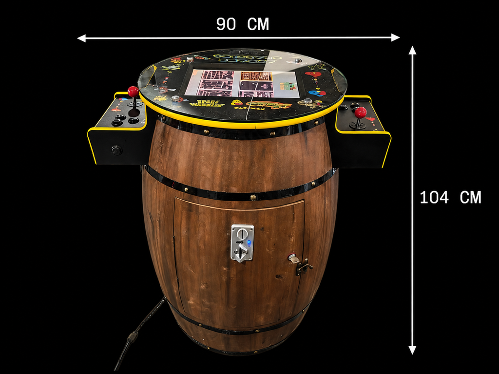 Classic Design - Yellow - Two Player Barrel Arcade Machine