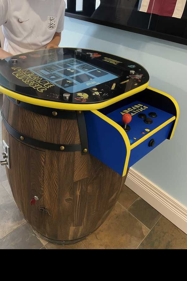 Barrel Arcade Table – Ms. Pac-Man Edition
